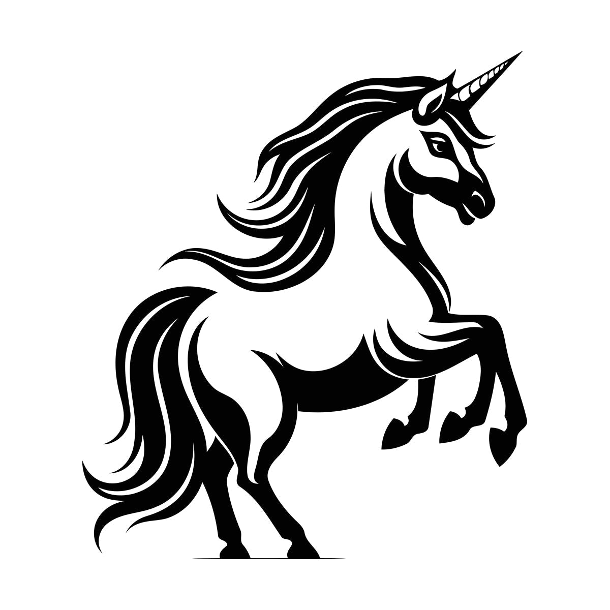 A Stylized And Of A Rearing Unicorn Perfect Engraving Stickers Easy Installation