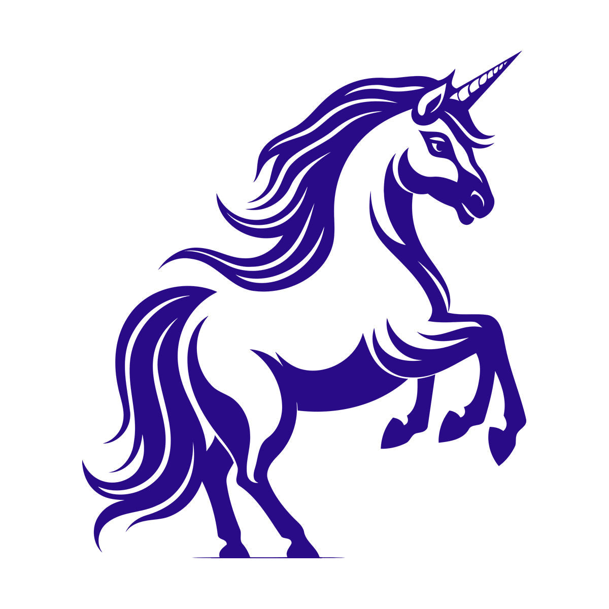 A Stylized And Of A Rearing Unicorn Perfect Engraving Stickers Easy Installation