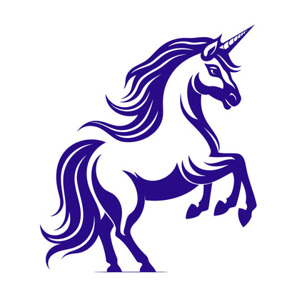 A Stylized And Of A Rearing Unicorn Perfect Engraving Stickers Easy Installation