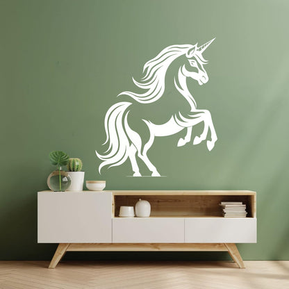 A Stylized And Of A Rearing Unicorn Perfect Engraving Stickers Easy Installation