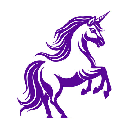 A Stylized And Of A Rearing Unicorn Perfect Engraving Stickers Easy Installation