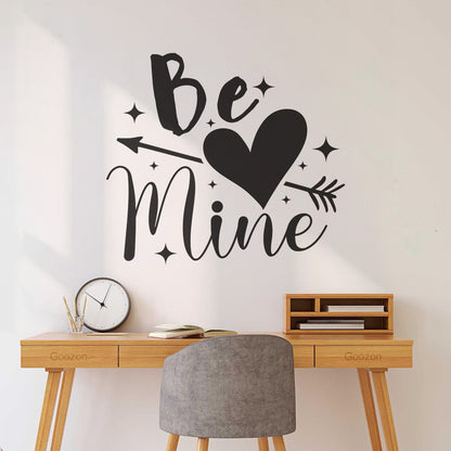 Autocollants muraux « Sois à moi » avec citations pour la Saint-Valentin, papier adhésif et kit de film de transfert