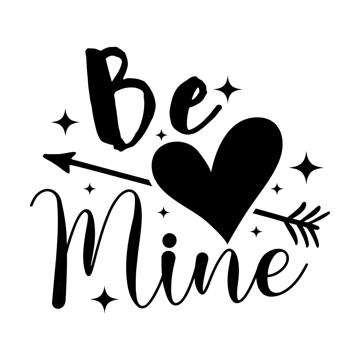 Autocollants muraux « Sois à moi » avec citations pour la Saint-Valentin, papier adhésif et kit de film de transfert