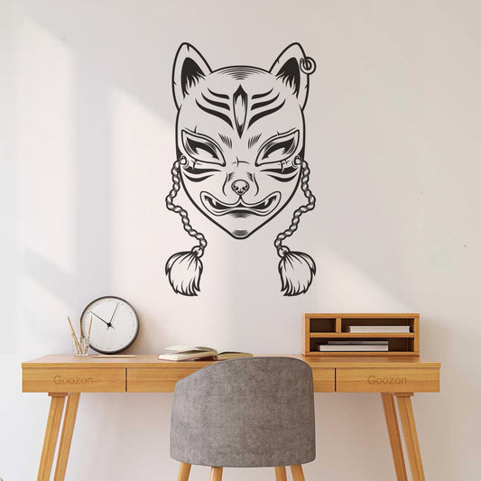 Wall Stickers Paster Paper Of A Japanese Fox Mask Car Body Decoration