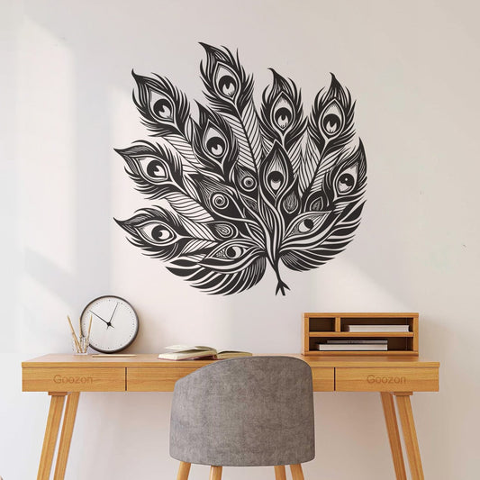 Stickers muraux plumes de paon imperméables