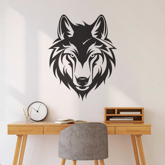 Wall Decals Paster Paper Bold Tribal Wolf Head Design Perfect Art Decoration