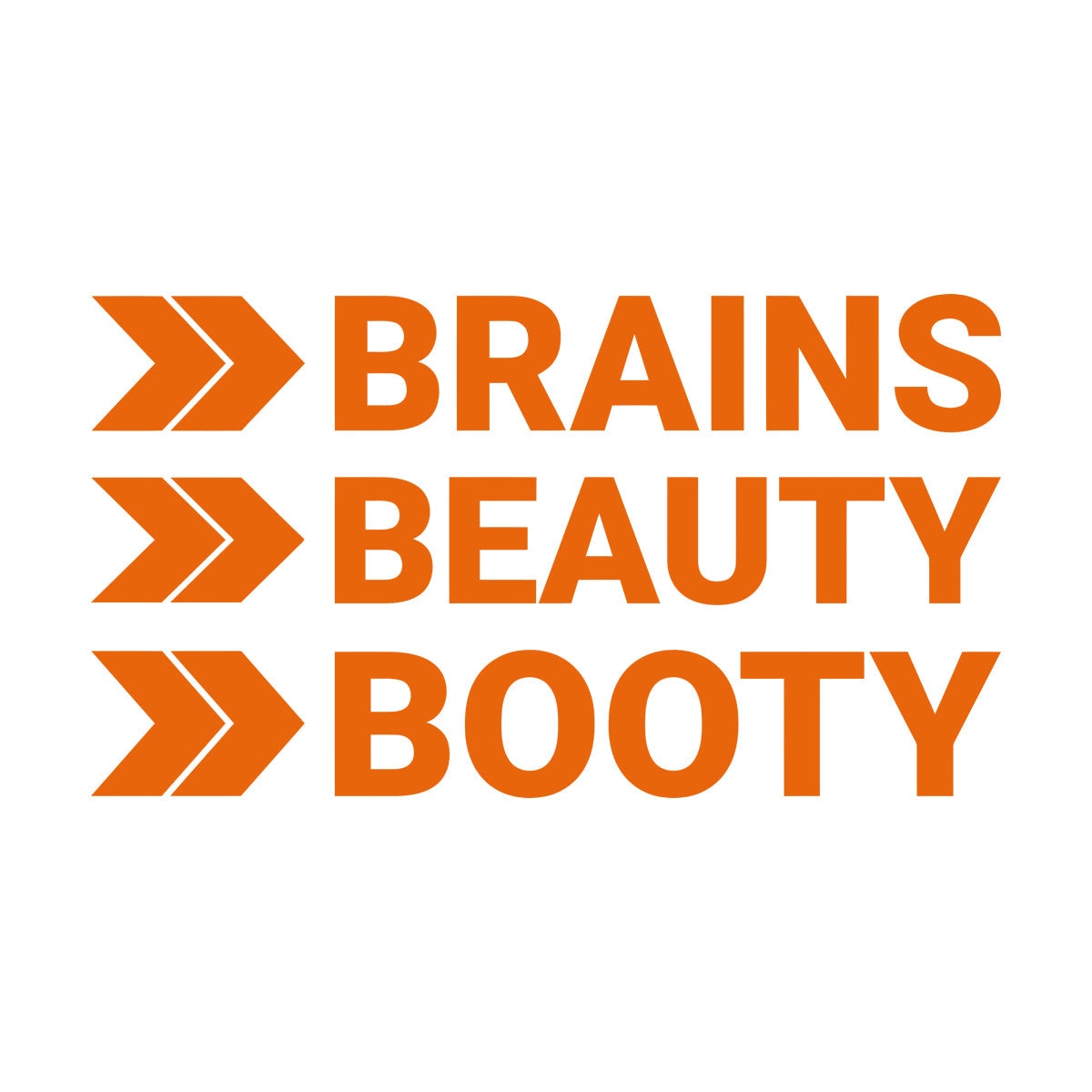 Lettering Decals Brains Beauty Booty Typography Perfect Waterproof