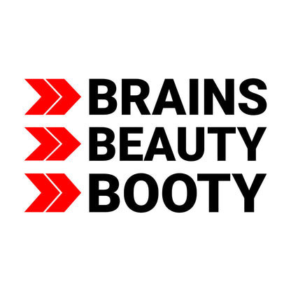 Lettering Decals Brains Beauty Booty Typography Perfect Waterproof