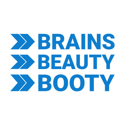Lettering Decals Brains Beauty Booty Typography Perfect Waterproof