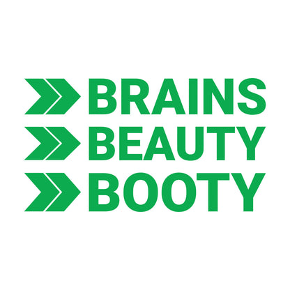 Lettering Decals Brains Beauty Booty Typography Perfect Waterproof