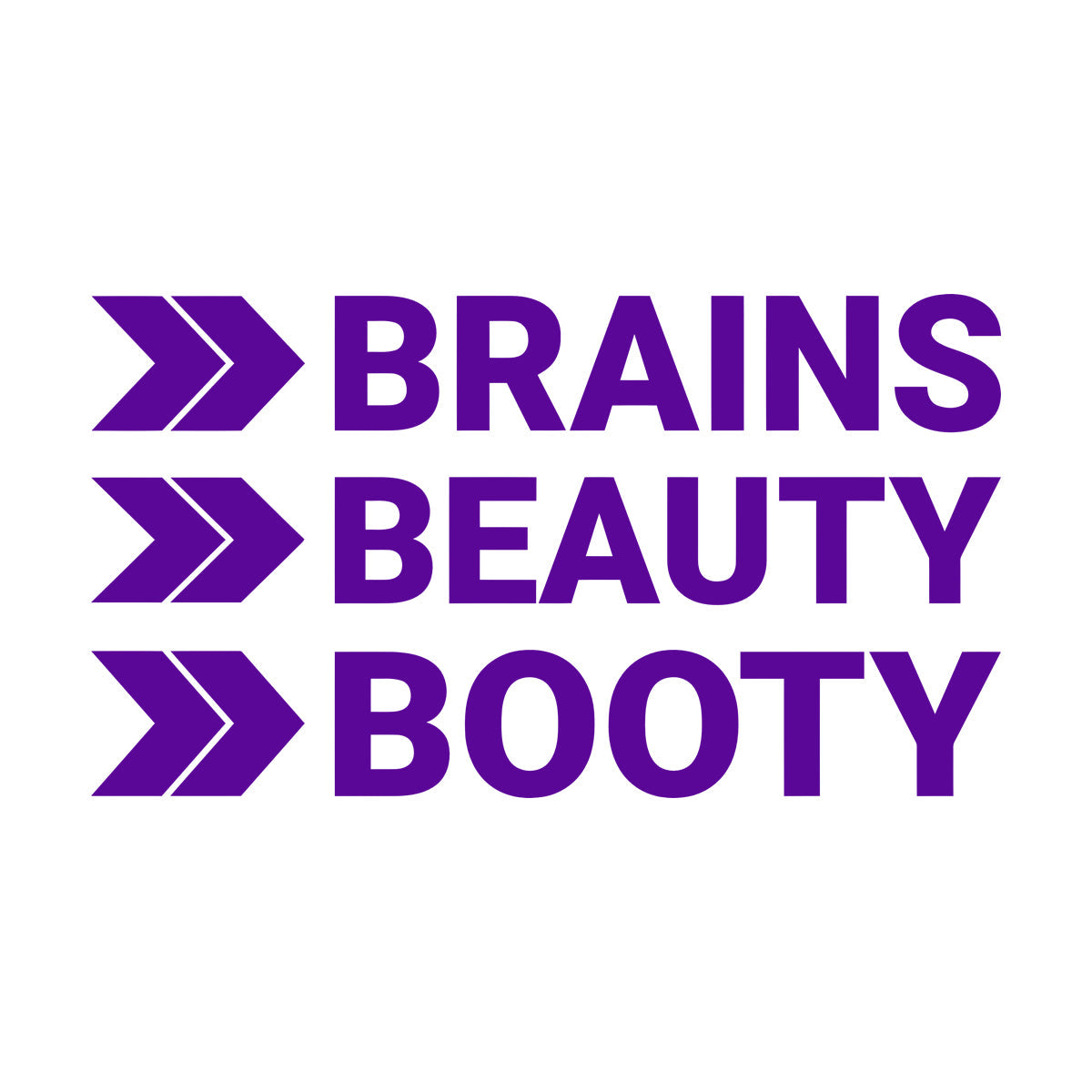Lettering Decals Brains Beauty Booty Typography Perfect Waterproof