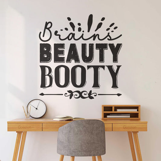 Wall Decals Pvc Brains Beauty Booty It Won'T Fall Off