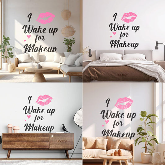 Mural And Wall Vinyl Decal About Female Makeup Or Beauty Can Be Applied On Salon Wall Can Modify And Add Information