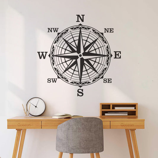 Fine Carving Stickers Compass Wind Rose Vintage Nautical Art Decoration