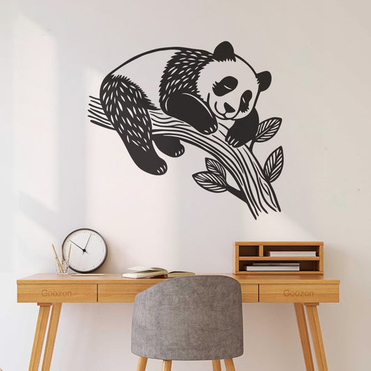 Wall Stickers Cute Baby Panda Sleeping On A Branch It Won'T Fall Off