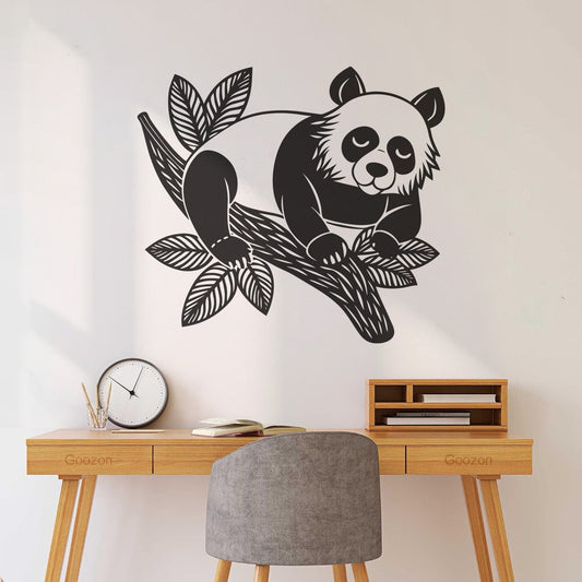 Lettering Stickers Cute Panda Eating Bamboo It Won'T Fall Off