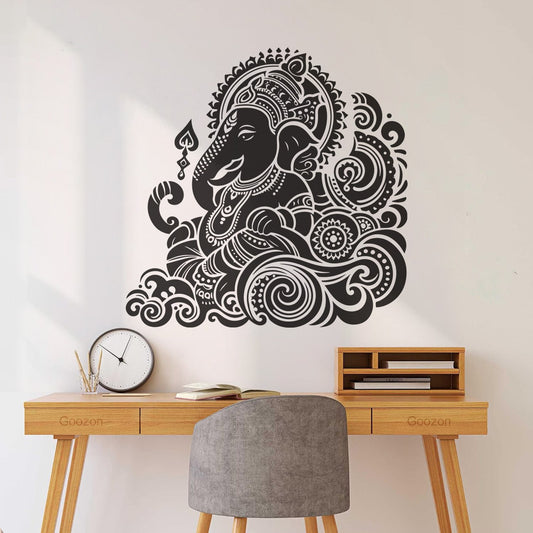 Wall Stickers Paster Paper Depiction Of Lord Ganesha In Silhouette Iconic Symbol Of Hindu Devotion And Strength Art Mural Painting