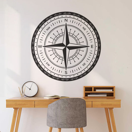 Detail Of A Vintage Compass Rose Vinyl Wall Stickers Waterproof