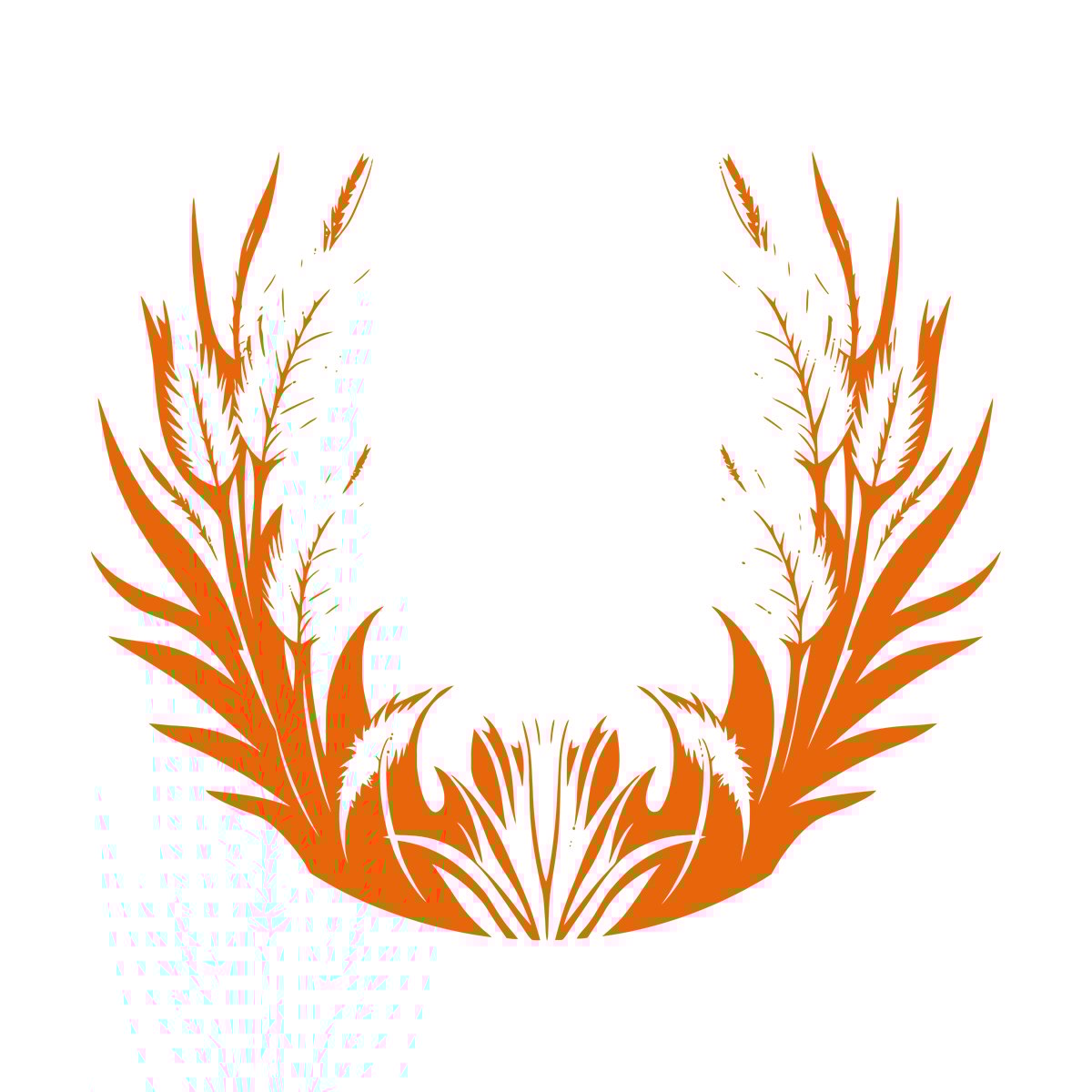 Stickers muraux en vinyle, motif floral élégant avec feuilles et plumes. Possibilité de personnalisation et d'ajout d'informations.