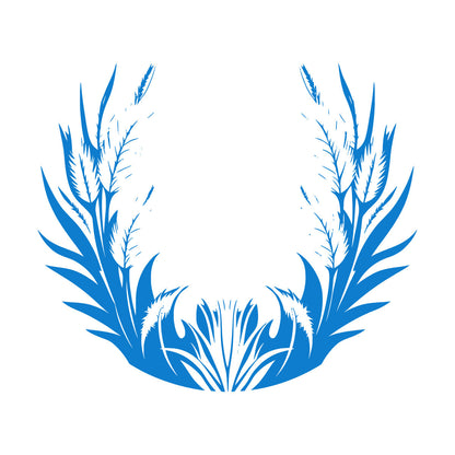 Stickers muraux en vinyle, motif floral élégant avec feuilles et plumes. Possibilité de personnalisation et d'ajout d'informations.