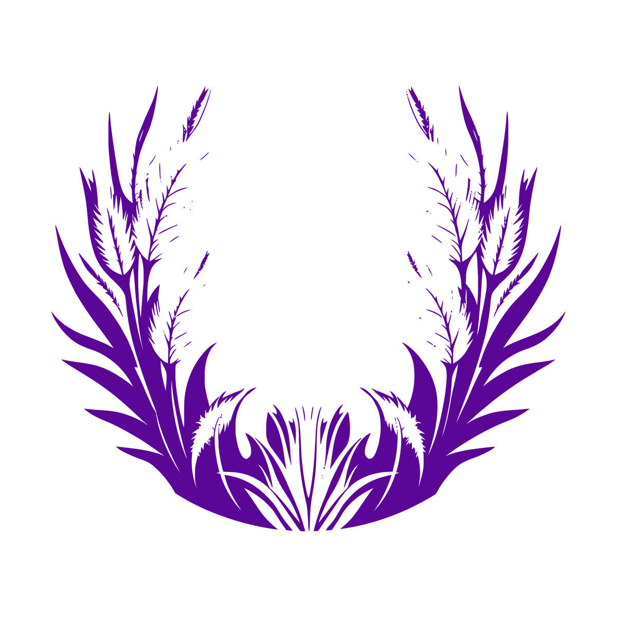 Stickers muraux en vinyle, motif floral élégant avec feuilles et plumes. Possibilité de personnalisation et d'ajout d'informations.