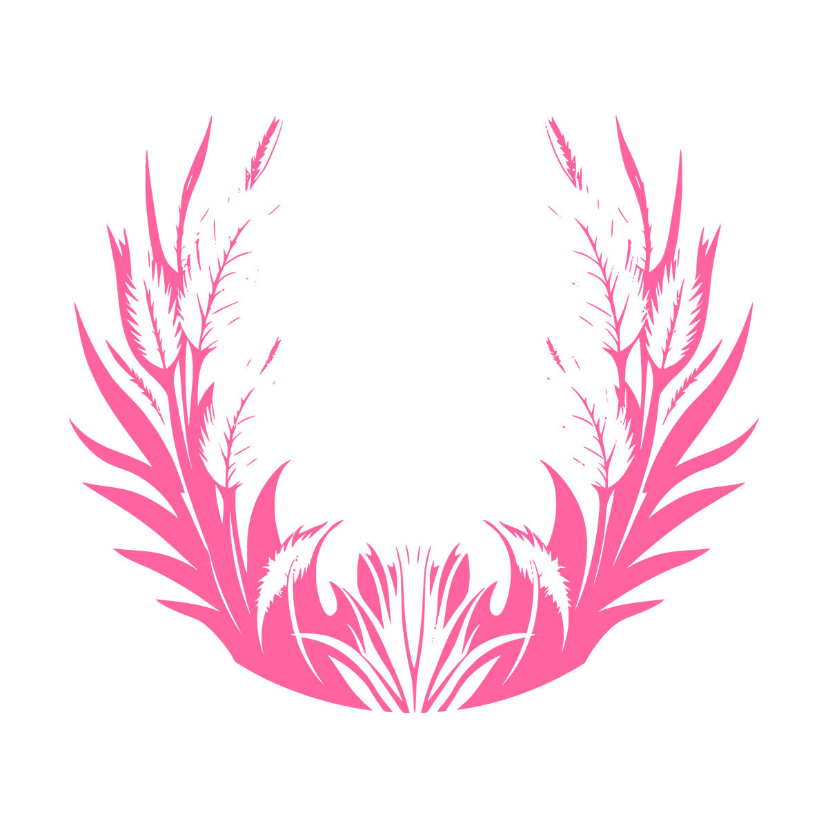 Stickers muraux en vinyle, motif floral élégant avec feuilles et plumes. Possibilité de personnalisation et d'ajout d'informations.