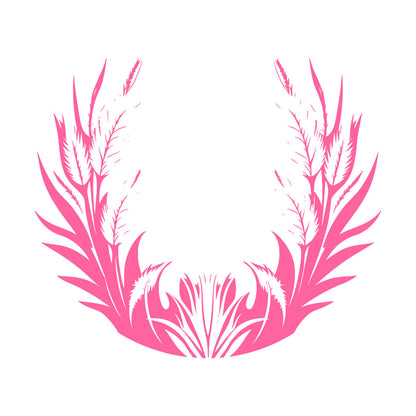 Stickers muraux en vinyle, motif floral élégant avec feuilles et plumes. Possibilité de personnalisation et d'ajout d'informations.