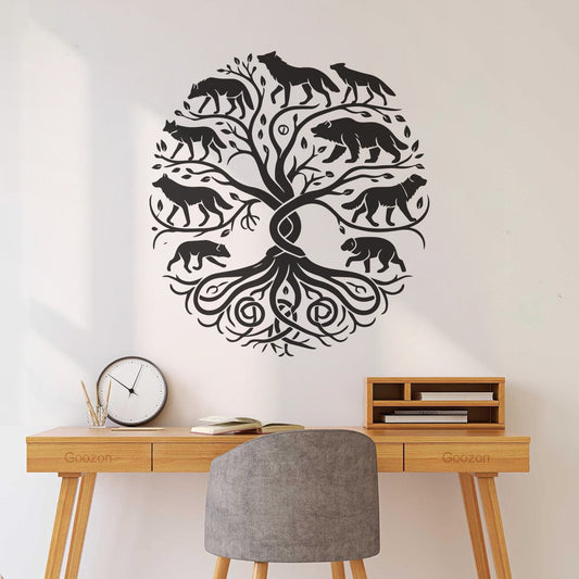 Lettering Decals Elegant Celtic Tree Of Life Clipart Celtic Tree With Fox Silhouette Design Art Mural Painting