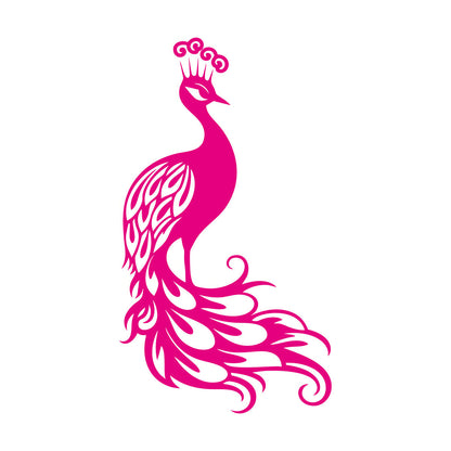 Stickers muraux Silhouette élégante de paon aux plumes majestueuses - Peinture murale