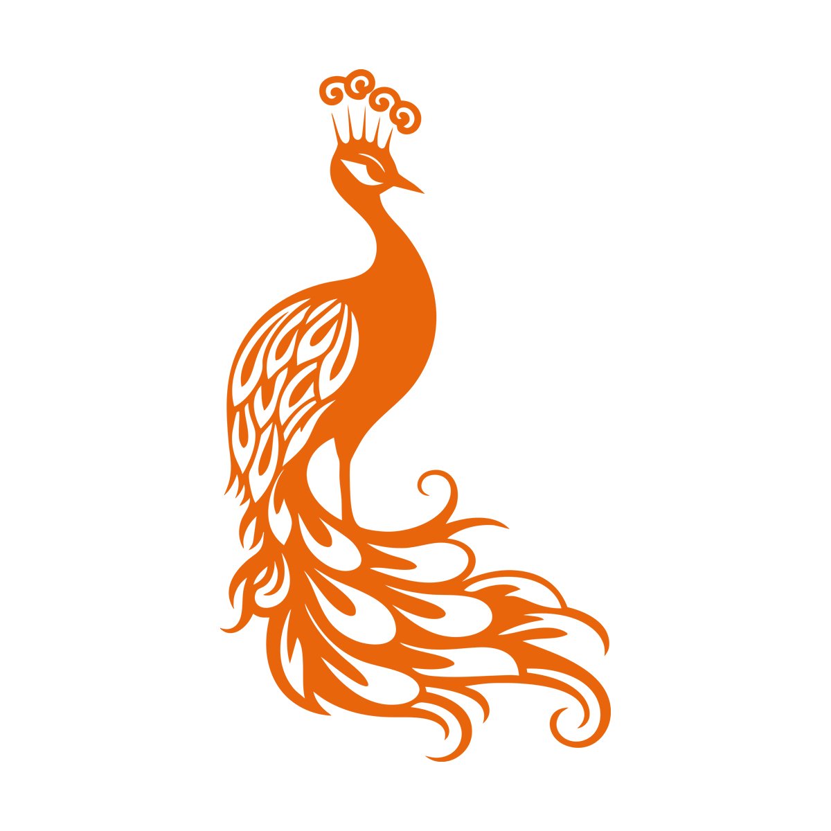 Stickers muraux Silhouette élégante de paon aux plumes majestueuses - Peinture murale