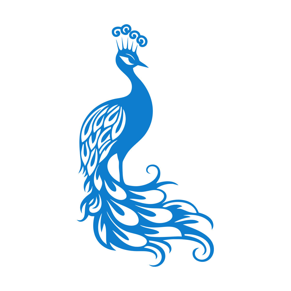 Stickers muraux Silhouette élégante de paon aux plumes majestueuses - Peinture murale