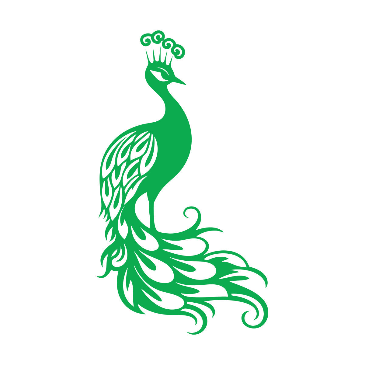 Stickers muraux Silhouette élégante de paon aux plumes majestueuses - Peinture murale