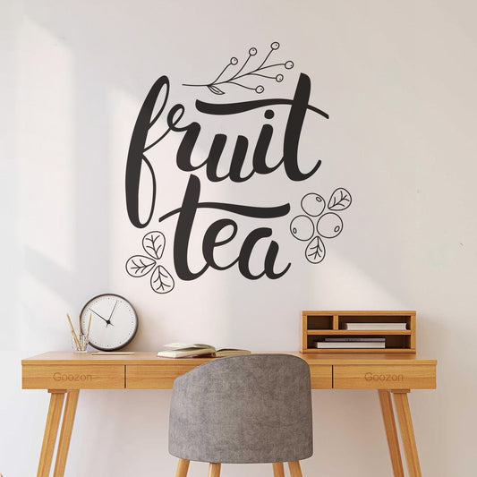 Fine Carving Decals Fruit Tea Lettering And Berries Hand Drawn Calligraphy And Brush Pen Lettering Phrase Waterproof