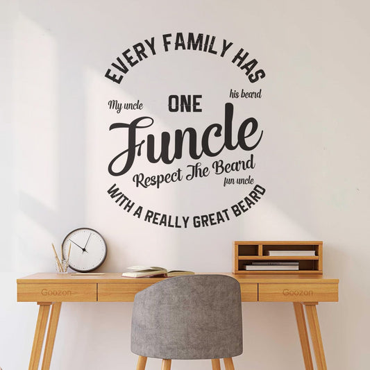 Lettering Stickers Funcle With A Great Beard Fun Uncle Funny Multiple Size Options