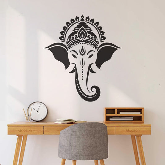 Vinyl Art Sticker Ganesha Face Hindu God Art Religious Icon Design Do Not Damage The Wall Surface