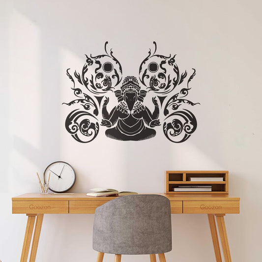 Ganesha Ornament And Pattern Symbol Wall Decals Pvc Easy Installation