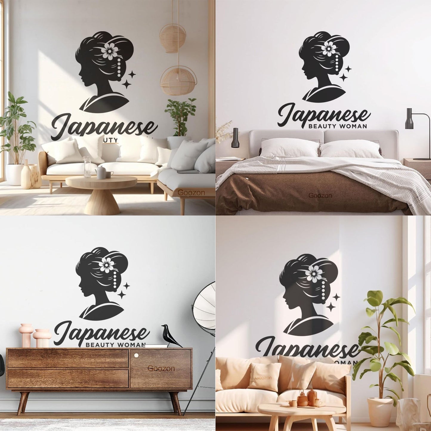Vinyl Wall Stickers Geisha Beauty Japanese Women Silhouette Logo Design Do Not Damage The Wall Surface