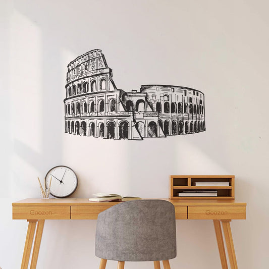 Fine Carving Decals Go Travel Map Of The World The Plane Drew A Heart Eiffel Tower Coliseum Grunge Style S It Won'T Fall Off