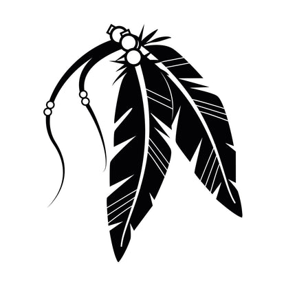 Autocollants gravés de motifs de plumes tribales - Installation facile