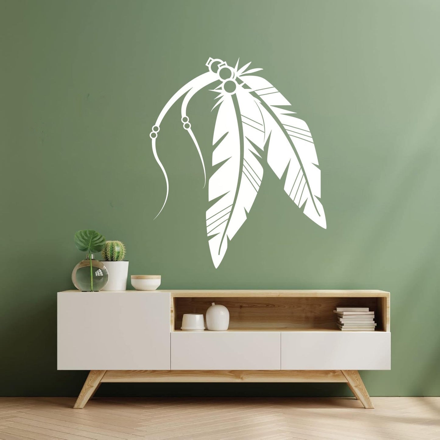 Autocollants gravés de motifs de plumes tribales - Installation facile