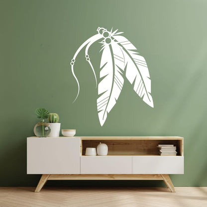 Autocollants gravés de motifs de plumes tribales - Installation facile