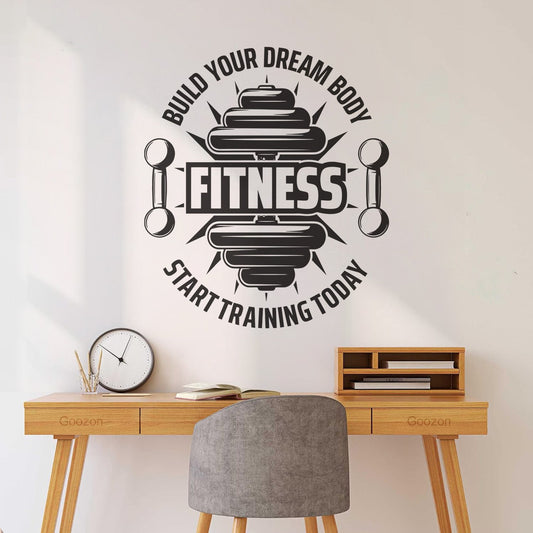 Wall Vinyl Sticker Decor Gym Icon Fitness Bodybuilding Sport Club Training Can Modify And Add Information