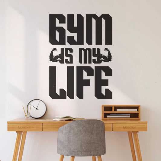 Wall Decals Pvc Gym Or Fitness Typography Bodybuilder Training Exercise Barbell Art Decoration