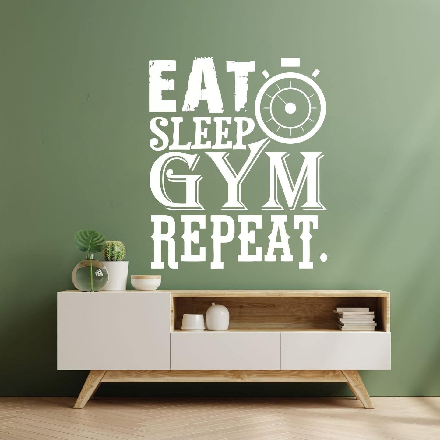 Mural And Wall Vinyl Decal Eat Sleep Gym Repeat Personalized Customization