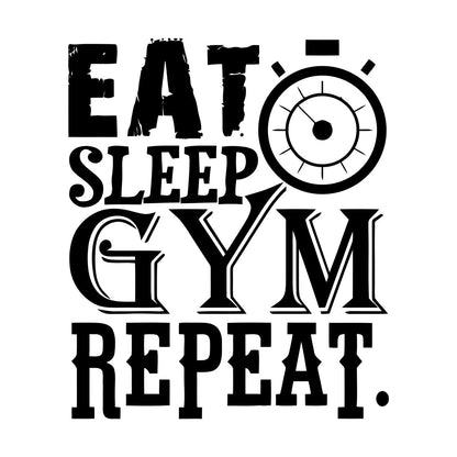 Mural And Wall Vinyl Decal Eat Sleep Gym Repeat Personalized Customization