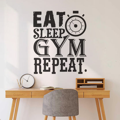 Mural And Wall Vinyl Decal Eat Sleep Gym Repeat Personalized Customization