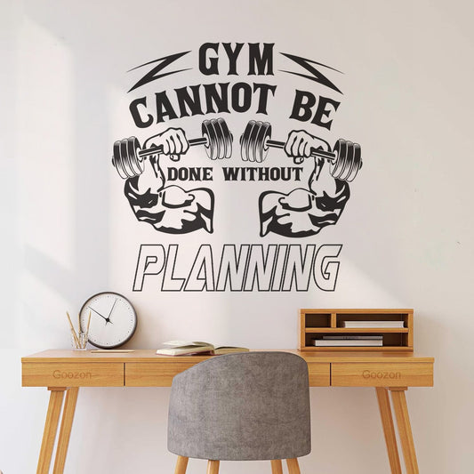 Wall Vinyl Sticker Decor Gym Graphics Typography Gym Workout Training Fitness Bodybuilding Art Decoration