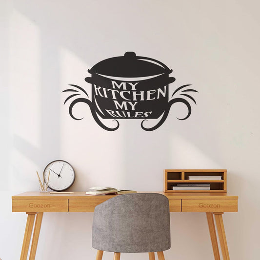 Hand Drawn Typography Poster Inspirational Typography My Kitchen My Rules Calligraphy Lettering Stickers Multiple Size Options