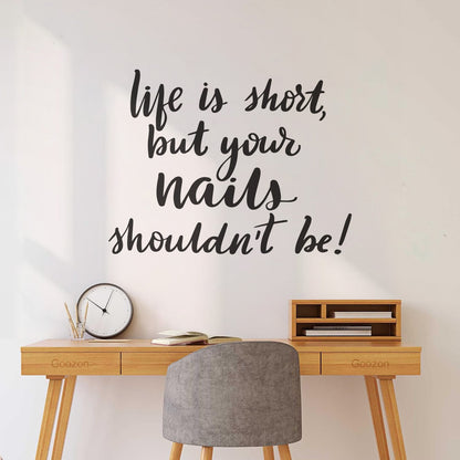 Lettering Decals Life Is Short But Your Nails Shouldn'T Be A Beauty Treatment Multi Color Selection