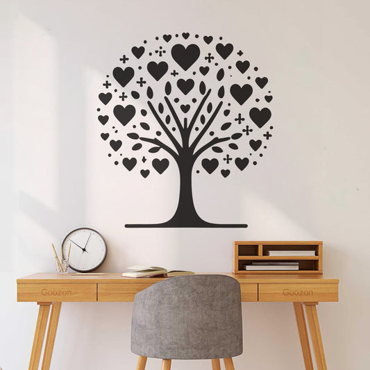 Vinyl Wall Decals Heart Tree Silhouette Representing Love Multiple Size Options